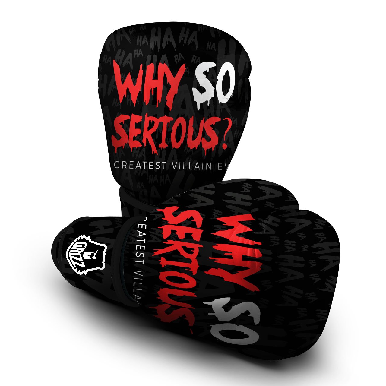 Why So Serious Laughing Joker Print Boxing Gloves-grizzshop