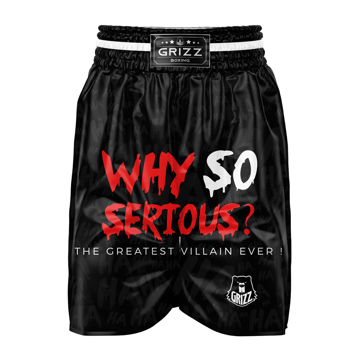 Why So Serious Laughing Joker Print Boxing Shorts-grizzshop