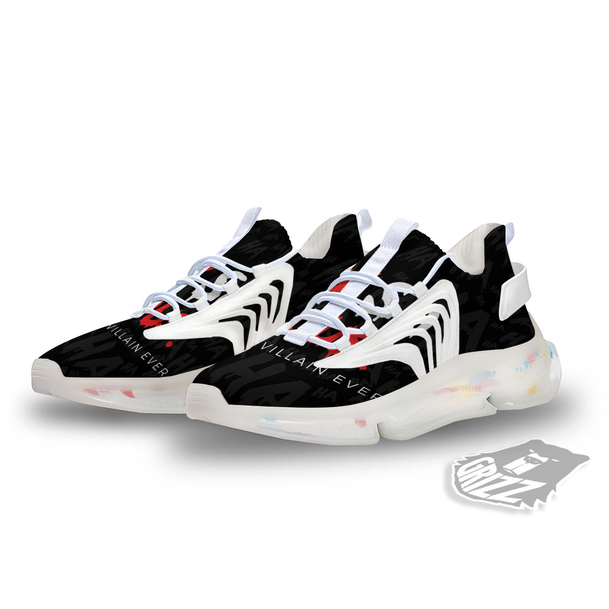 Why So Serious Laughing Joker Print White Gym Shoes-grizzshop