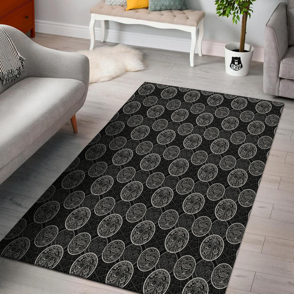 Wicca Gothic Curse Print Pattern Floor Mat-grizzshop