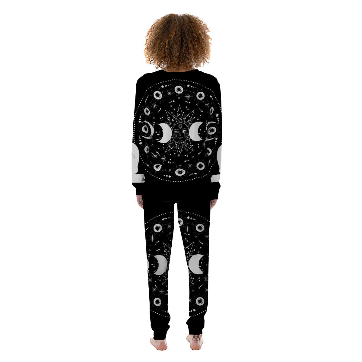 Wicca Magical White And Black Print Women's Pajamas-grizzshop