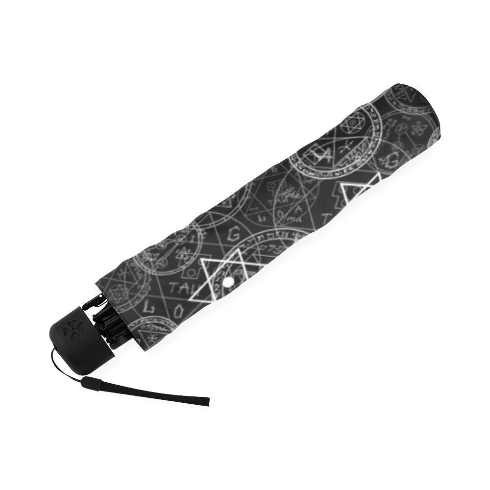 Wiccan Gothic Witch Pagan Pattern Print Foldable Umbrella-grizzshop