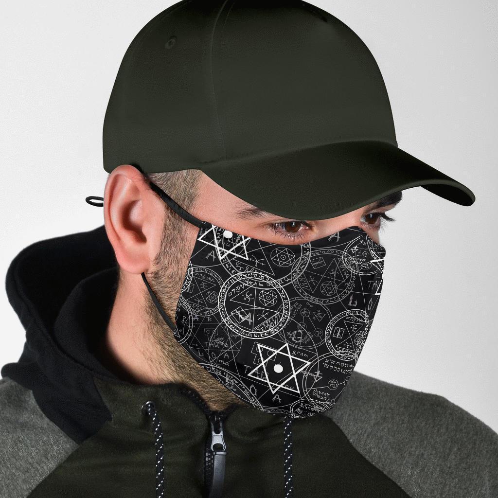 Wiccan Witch Pagan Pattern Print Face Mask-grizzshop
