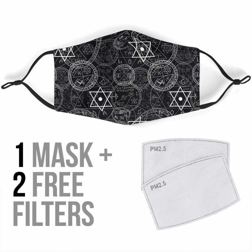 Wiccan Witch Pagan Pattern Print Face Mask-grizzshop