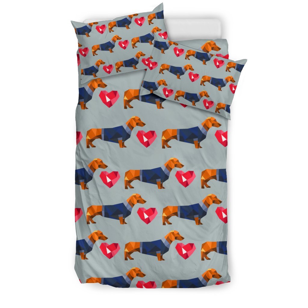 Wiener Dog Dachshund Pattern Print Duvet Cover Bedding Set-grizzshop
