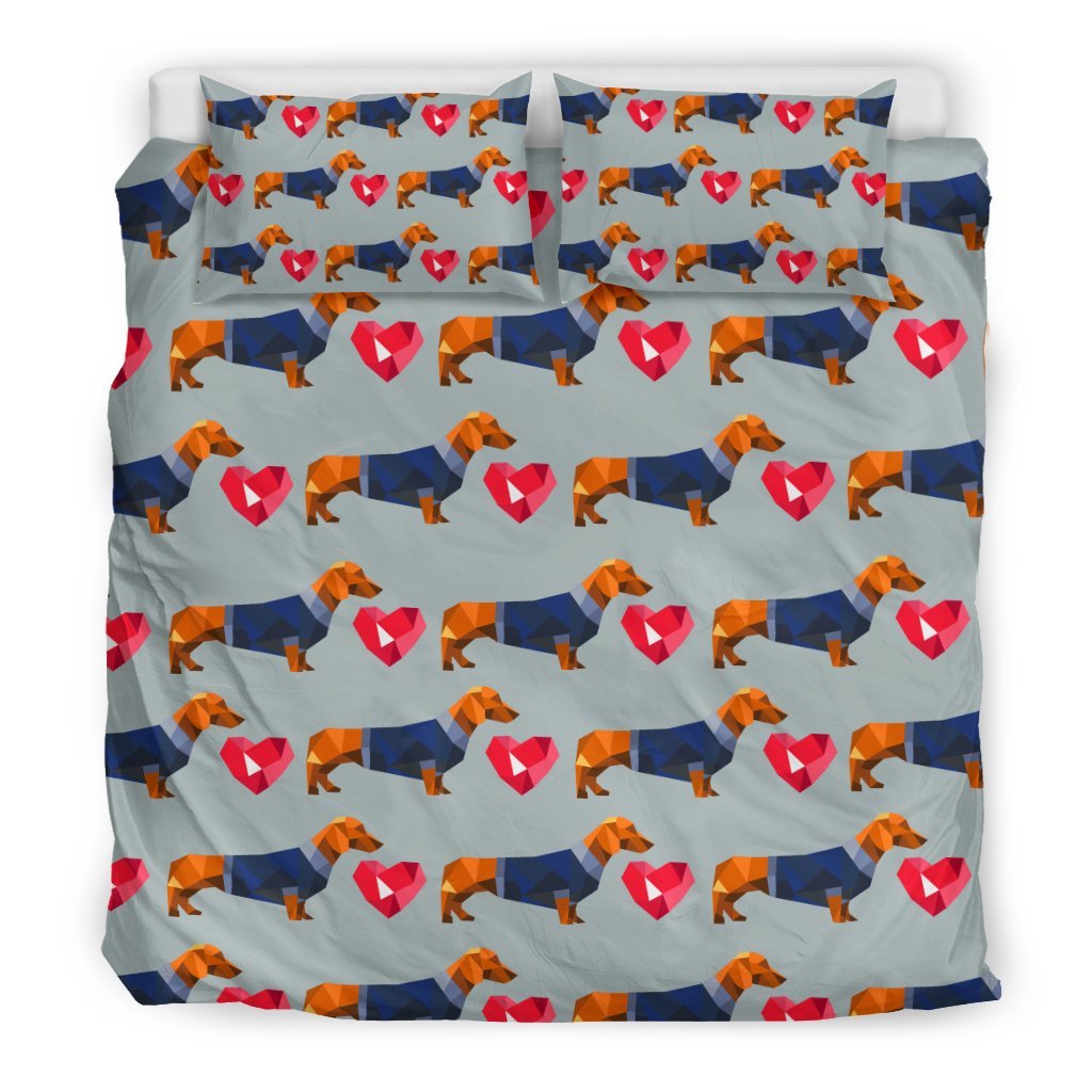 Wiener Dog Dachshund Pattern Print Duvet Cover Bedding Set-grizzshop