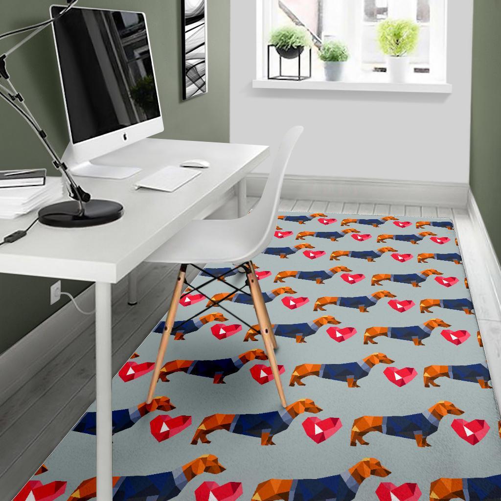 Wiener Dog Dachshund Pattern Print Floor Mat-grizzshop