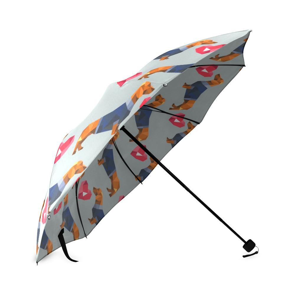 Wiener Dog Dachshund Pattern Print Foldable Umbrella-grizzshop