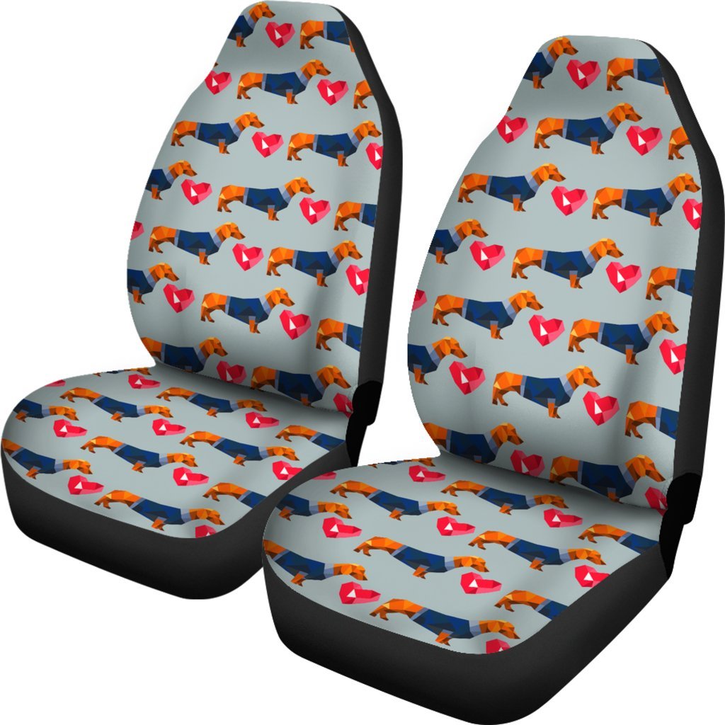 Wiener Dog Dachshund Pattern Print Universal Fit Car Seat Cover-grizzshop