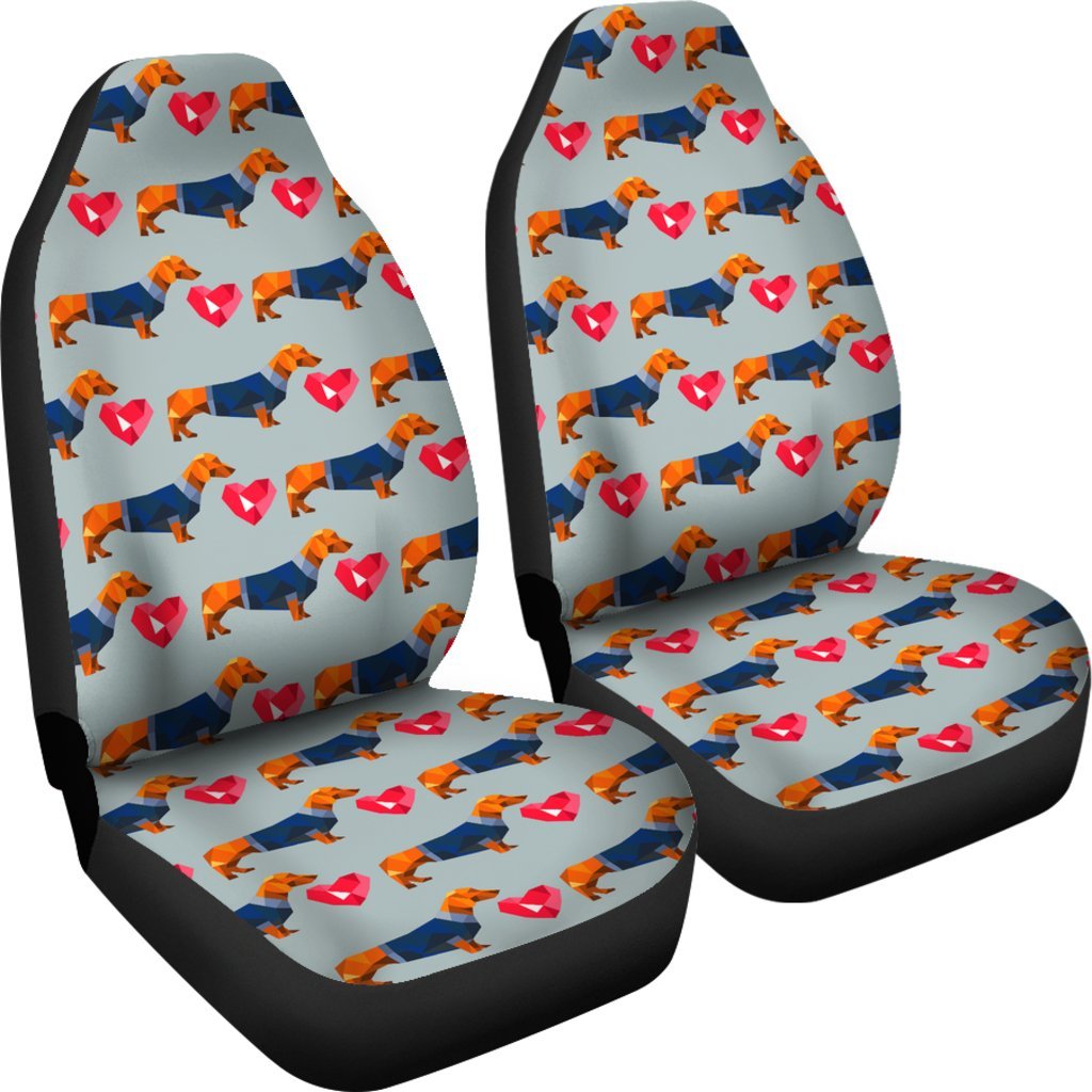 Wiener Dog Dachshund Pattern Print Universal Fit Car Seat Cover-grizzshop