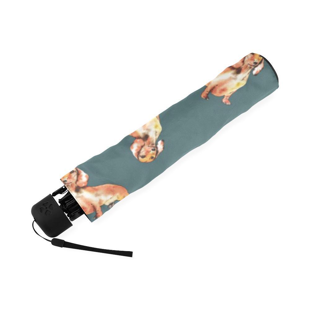 Wiener Dog Dachshund Portrait Pastel Pattern Print Foldable Umbrella-grizzshop