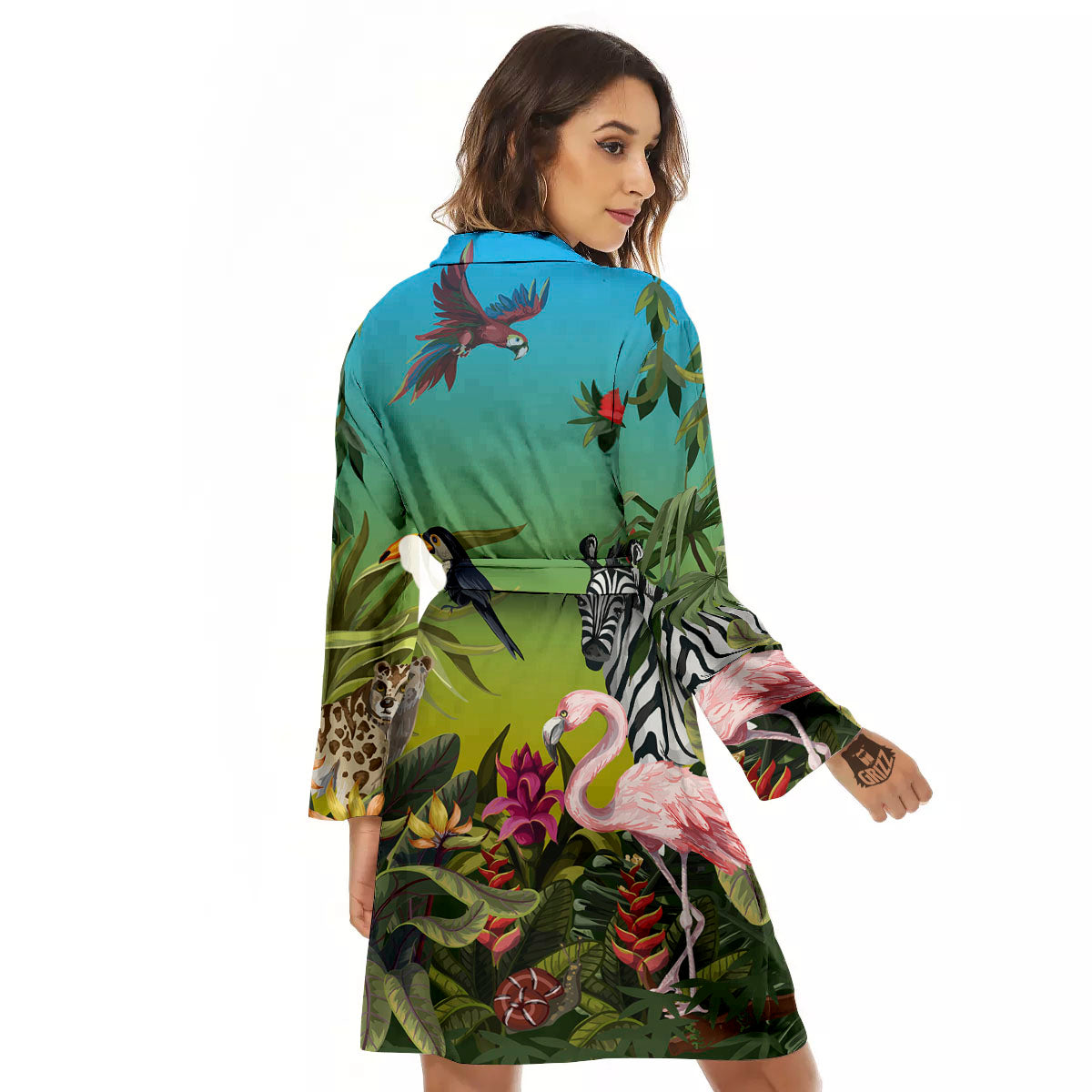 Wild Animals Jungle Print Women's Robe-grizzshop