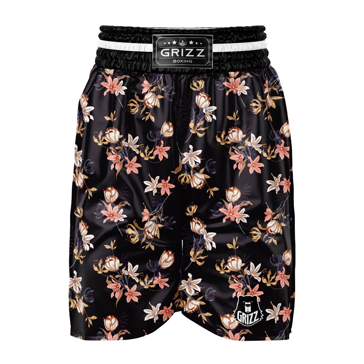 Wild Flower Print Pattern Boxing Shorts-grizzshop
