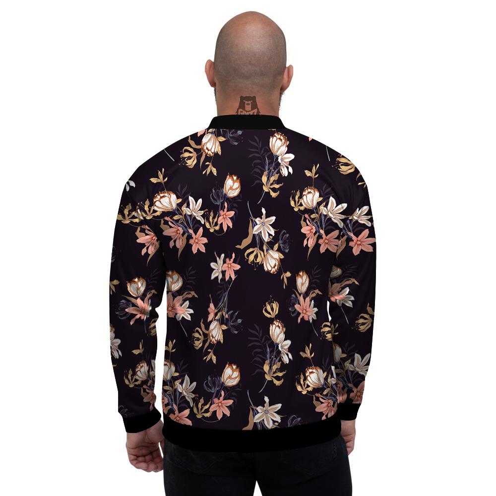 Wild Flower Print Pattern Men's Bomber Jacket-grizzshop