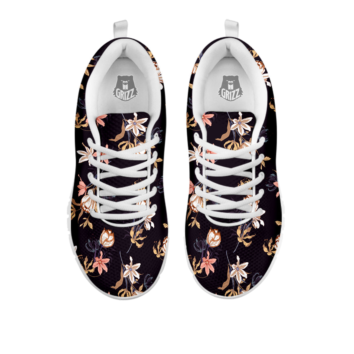 Wild Flower Print Pattern White Sneaker-grizzshop
