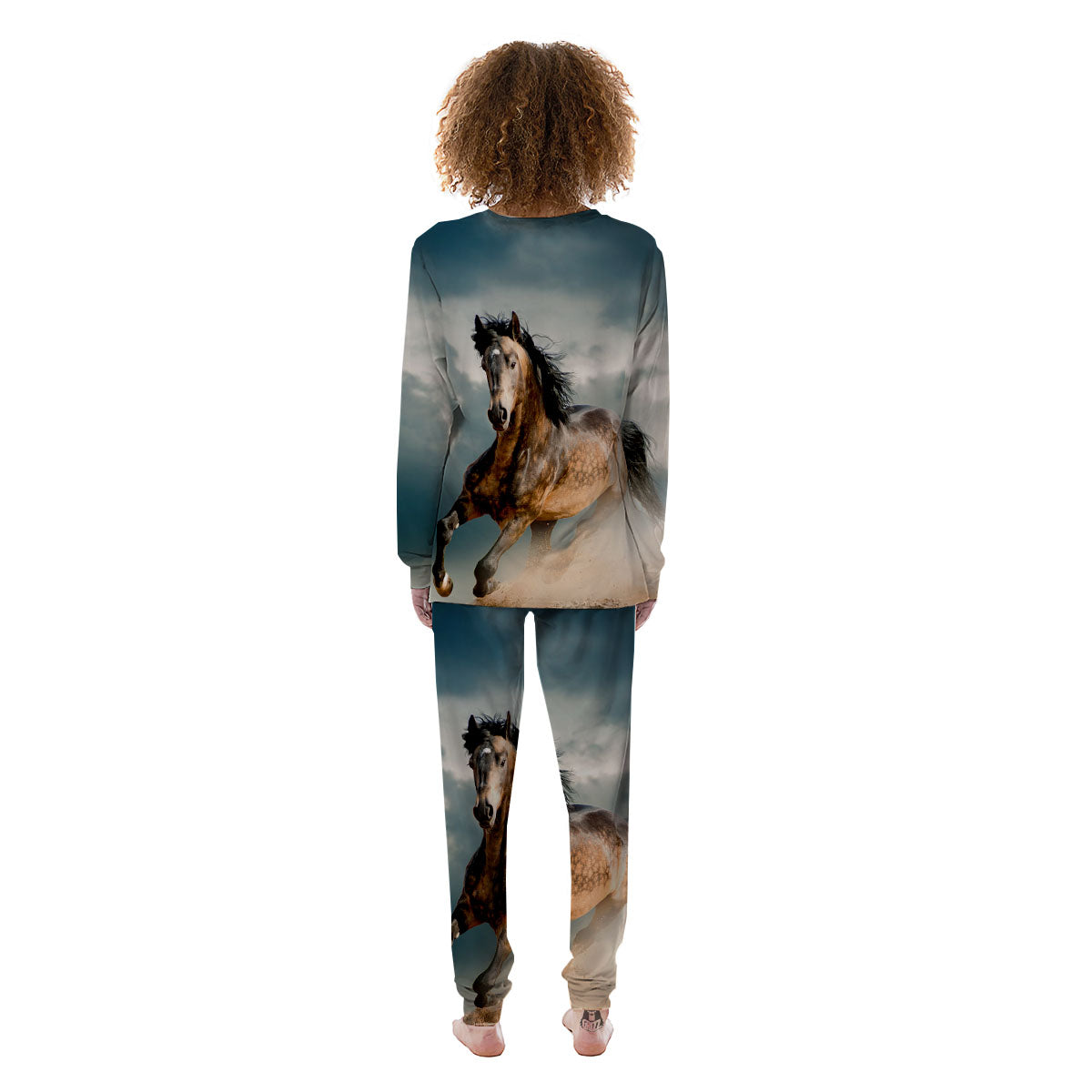 Wild Horses Running Print Women's Pajamas-grizzshop