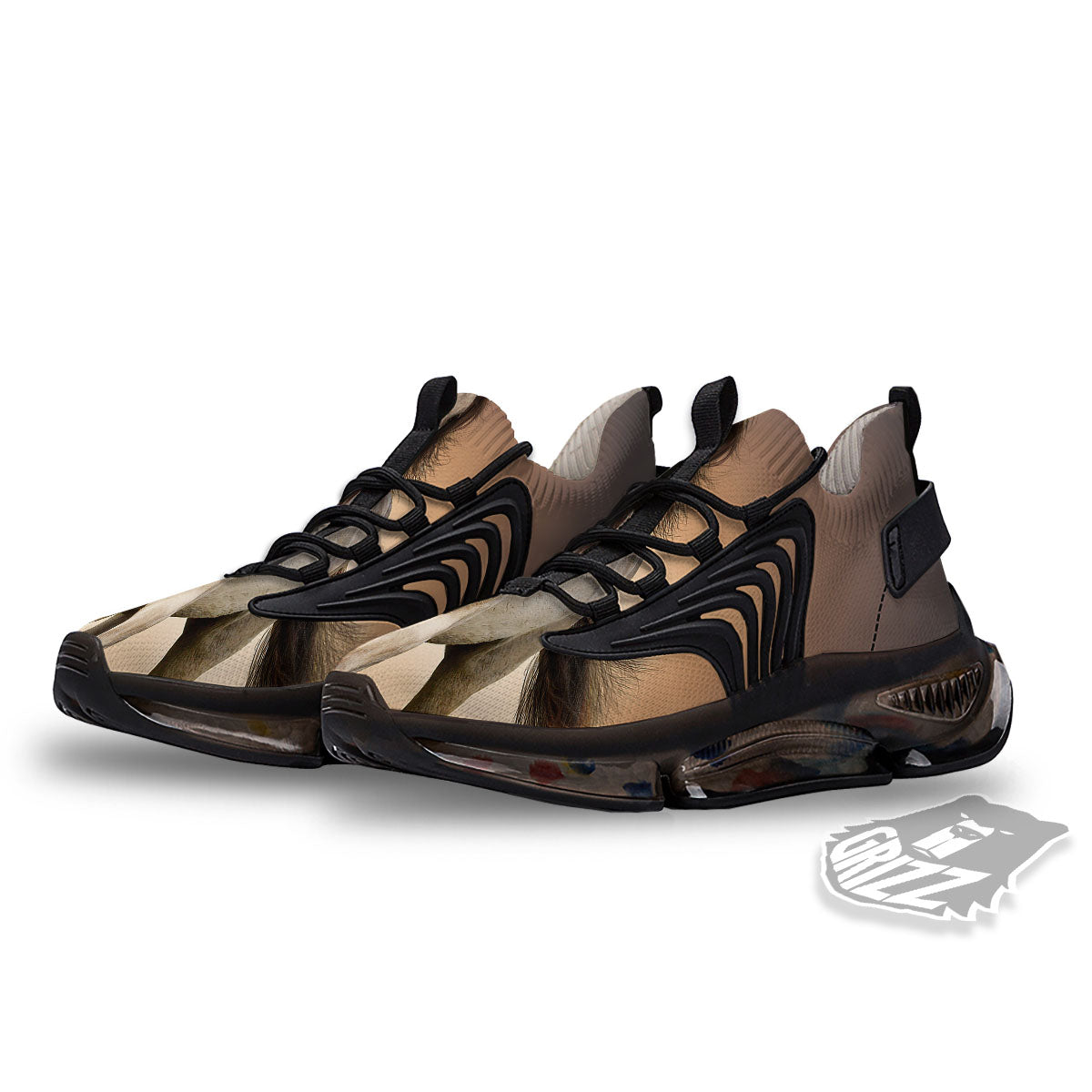 Wild Stallion Horse Running Print Black Gym Shoes-grizzshop