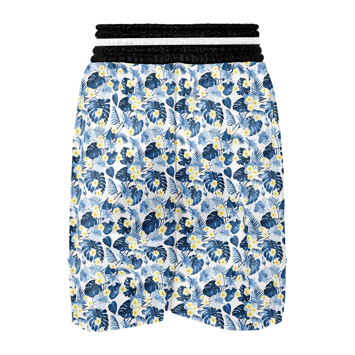 Wildflowers Blue Hawaiian Print Pattern Boxing Shorts-grizzshop