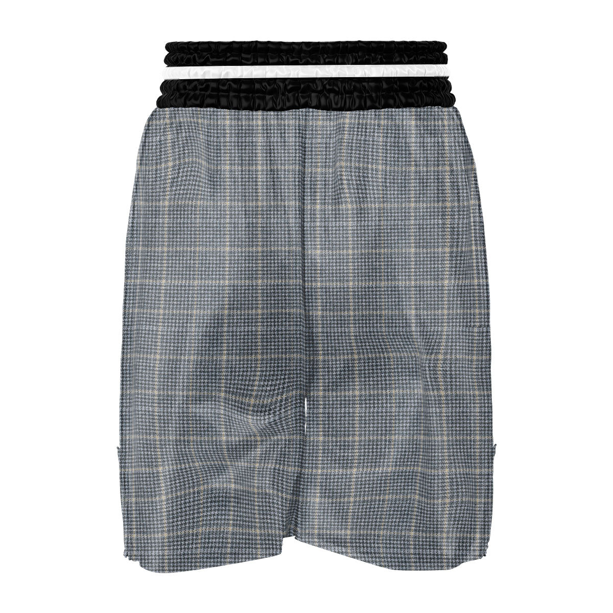 Windowpane Grey Print Pattern Boxing Shorts-grizzshop