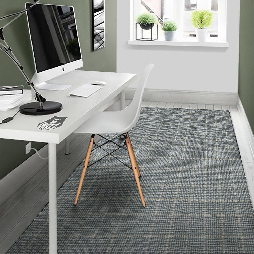 Windowpane Grey Print Pattern Floor Mat-grizzshop