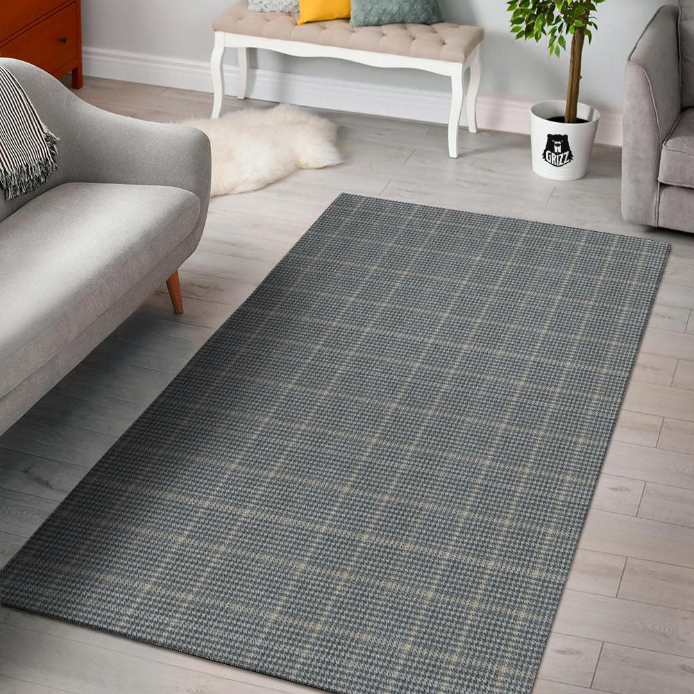 Windowpane Grey Print Pattern Floor Mat-grizzshop