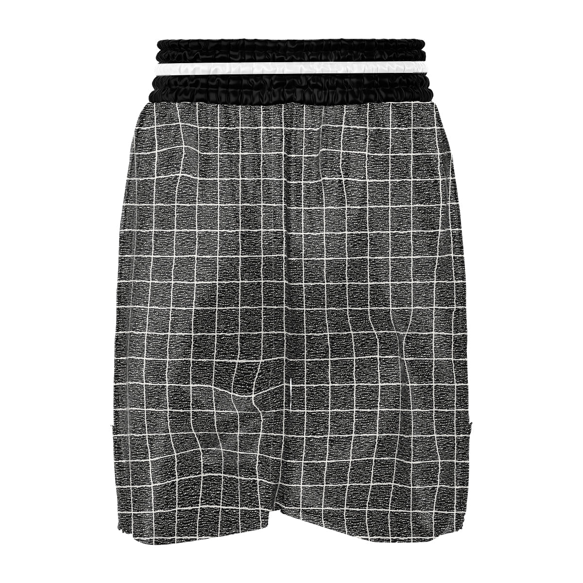 Windowpane Noisy Print Pattern Boxing Shorts-grizzshop