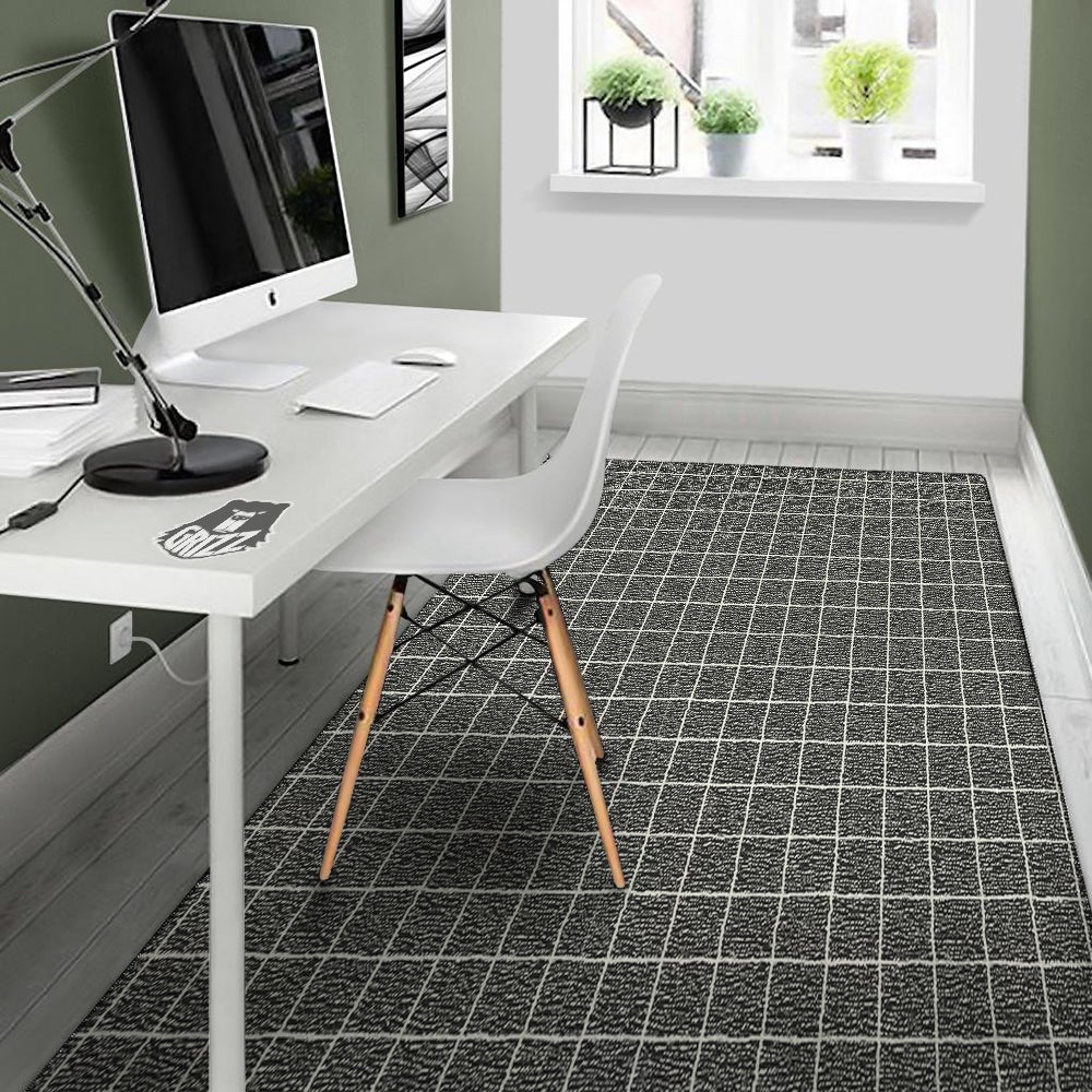 Windowpane Noisy Print Pattern Floor Mat-grizzshop