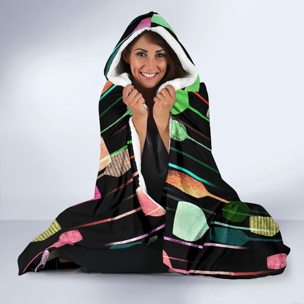 Wine Glass Pattern Print Hooded Blanket-grizzshop