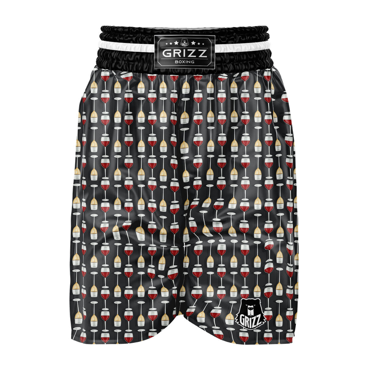 Wine Glasses Print Pattern Boxing Shorts-grizzshop