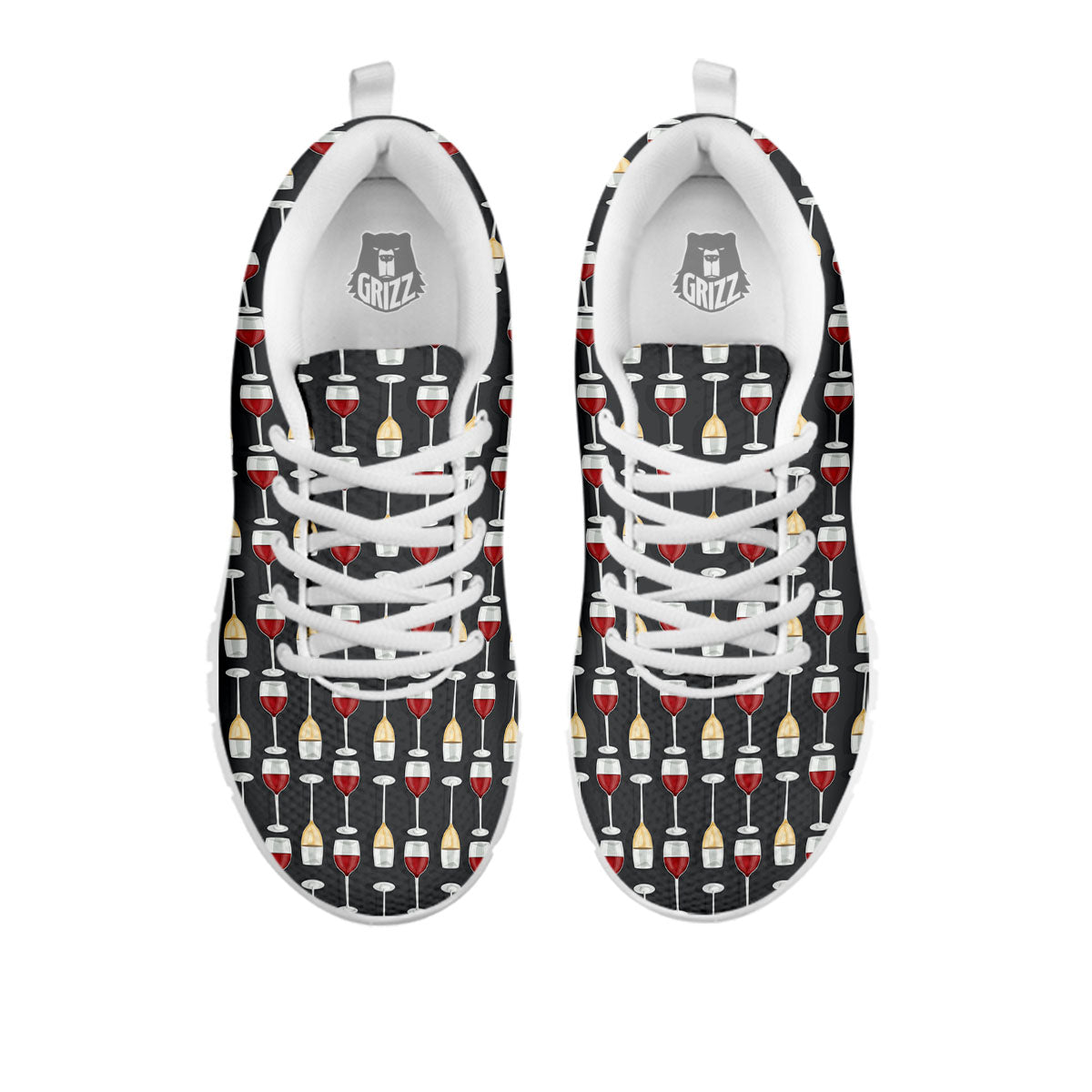 Wine Glasses Print Pattern White Sneaker-grizzshop