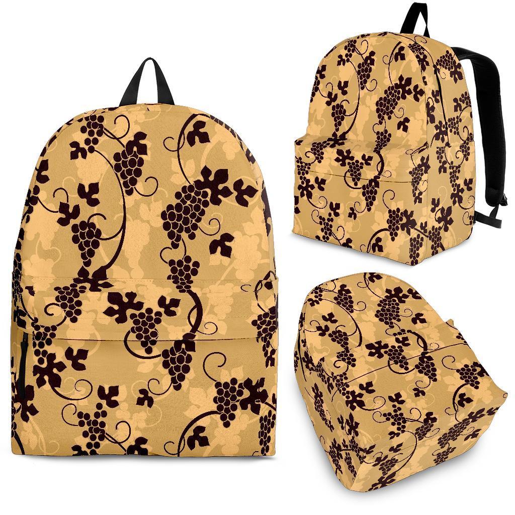 Wine Grape Pattern Print Backpack-grizzshop