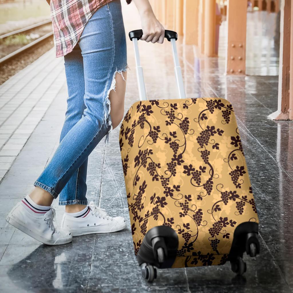 Wine Grape Pattern Print Luggage Cover Protector-grizzshop