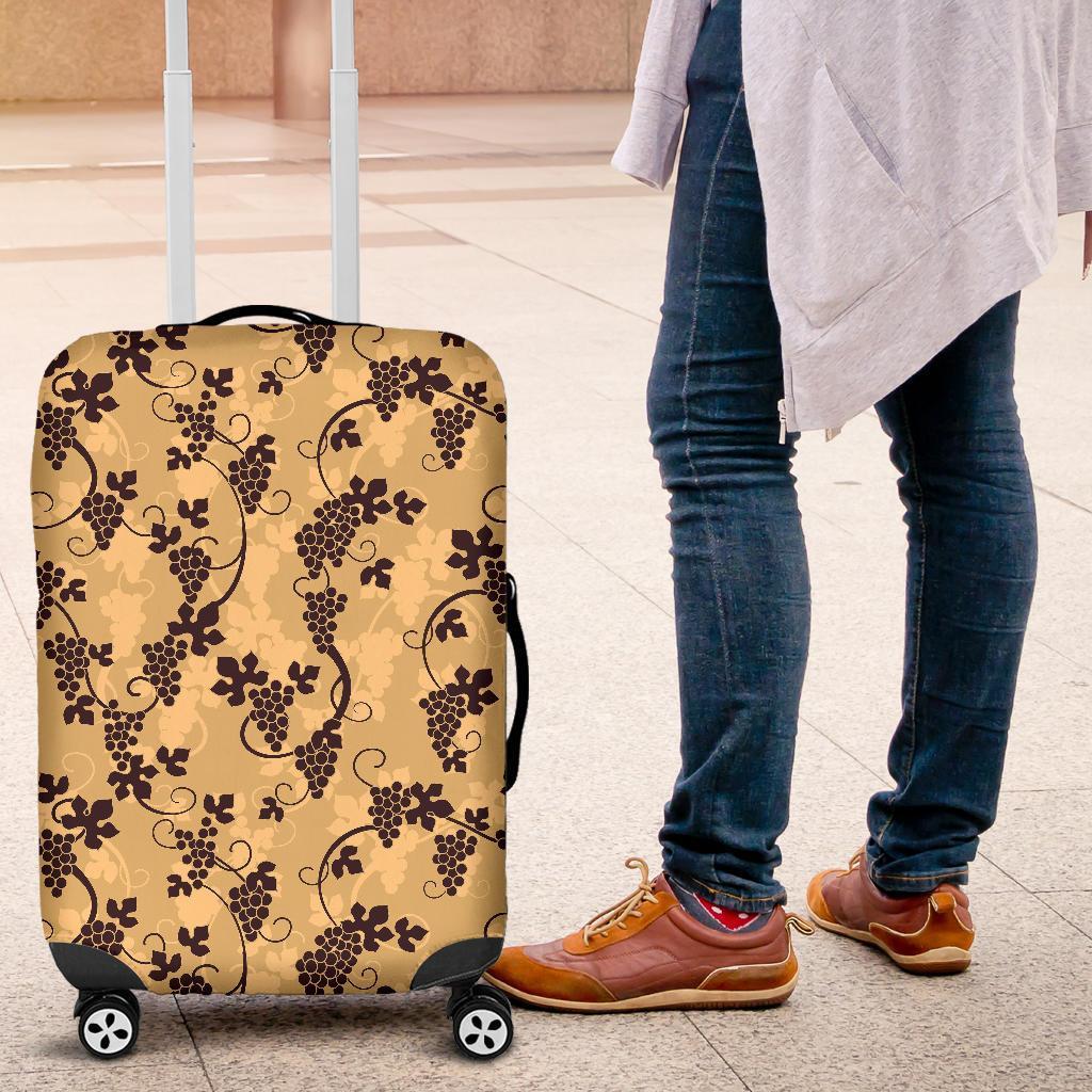 Wine Grape Pattern Print Luggage Cover Protector-grizzshop