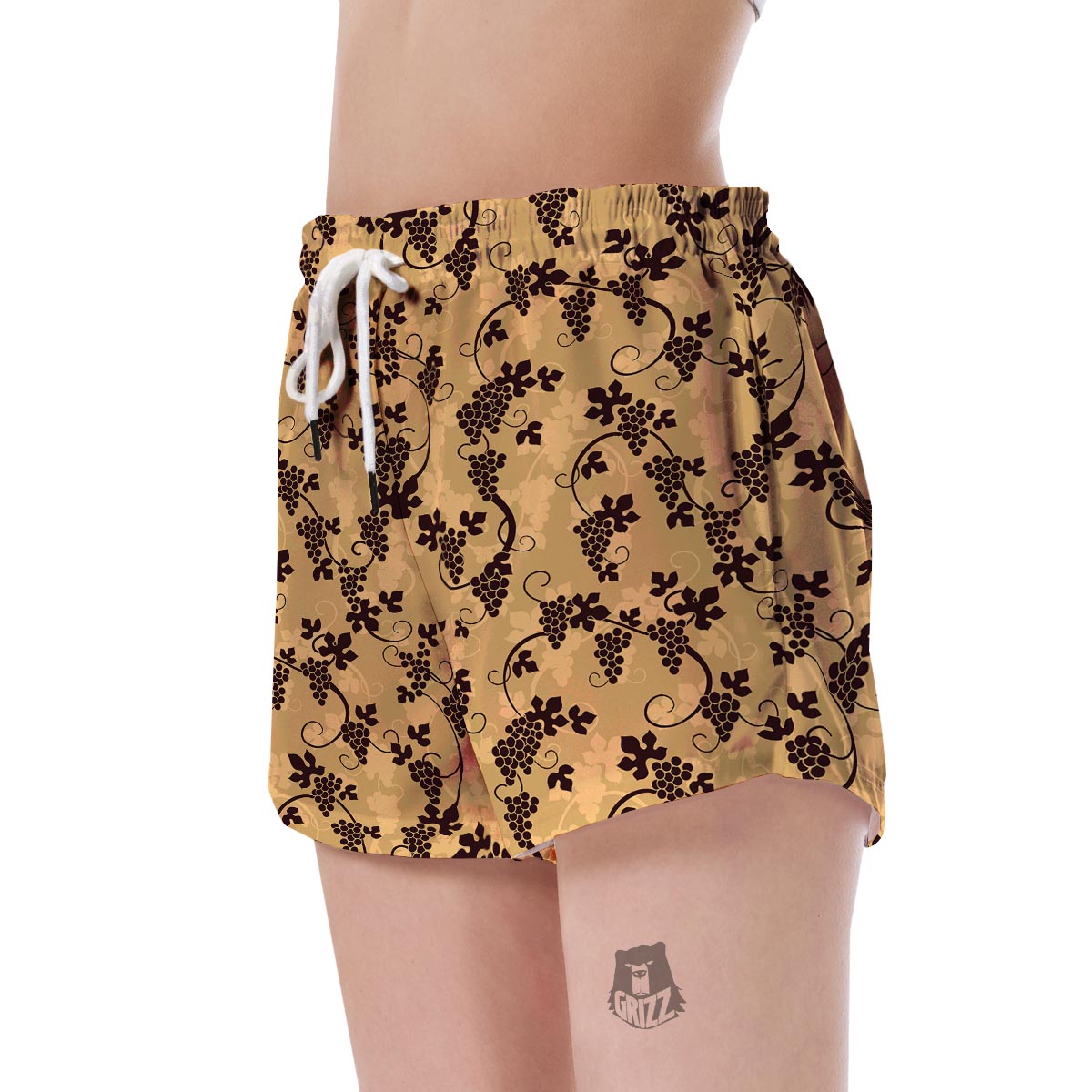 Wine Grape Pattern Print Women's Shorts-grizzshop
