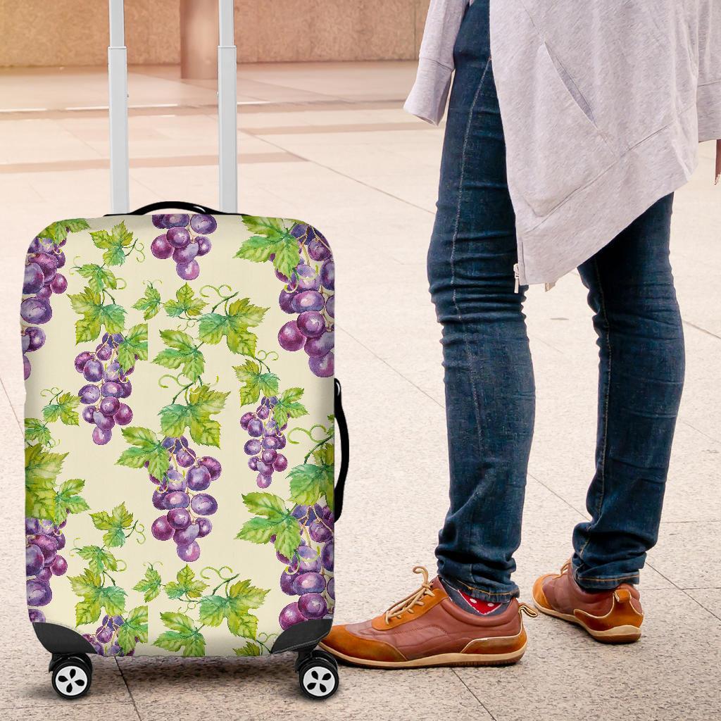 Wine Grape Print Pattern Luggage Cover Protector-grizzshop
