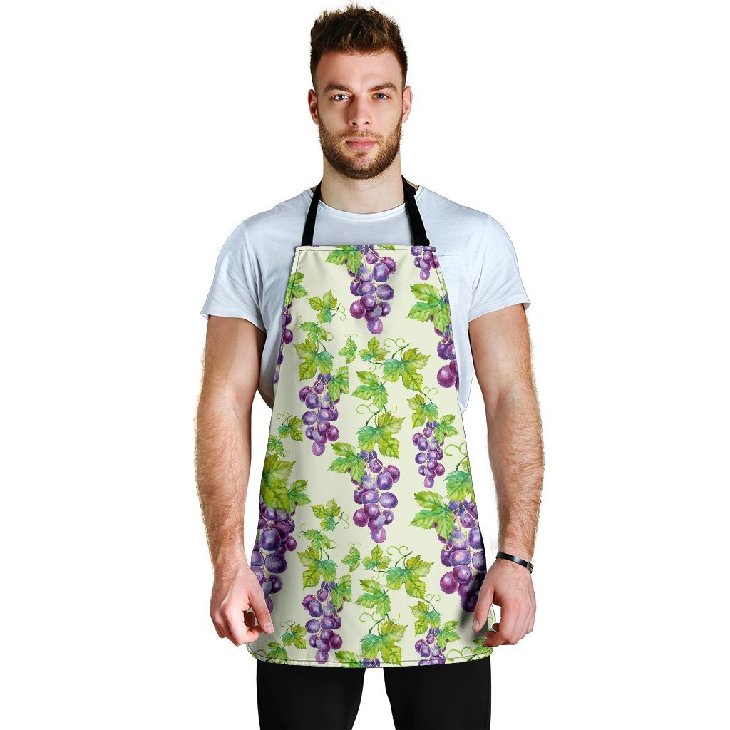 Wine Grape Print Pattern Men's Apron-grizzshop