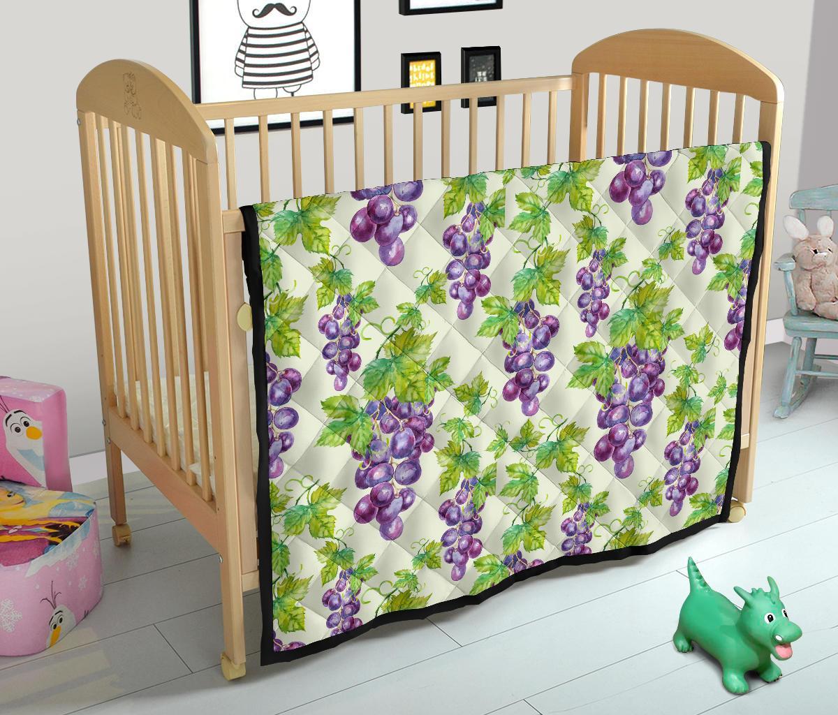 Wine Grape Print Pattern Quilt-grizzshop