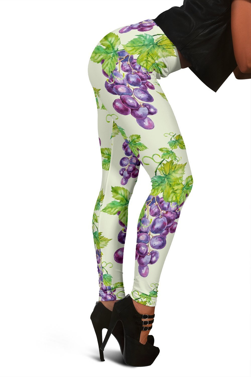 Wine Grape Print Pattern Women Leggings-grizzshop
