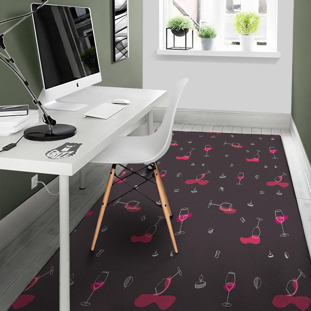 Wine Splash Print Pattern Floor Mat-grizzshop