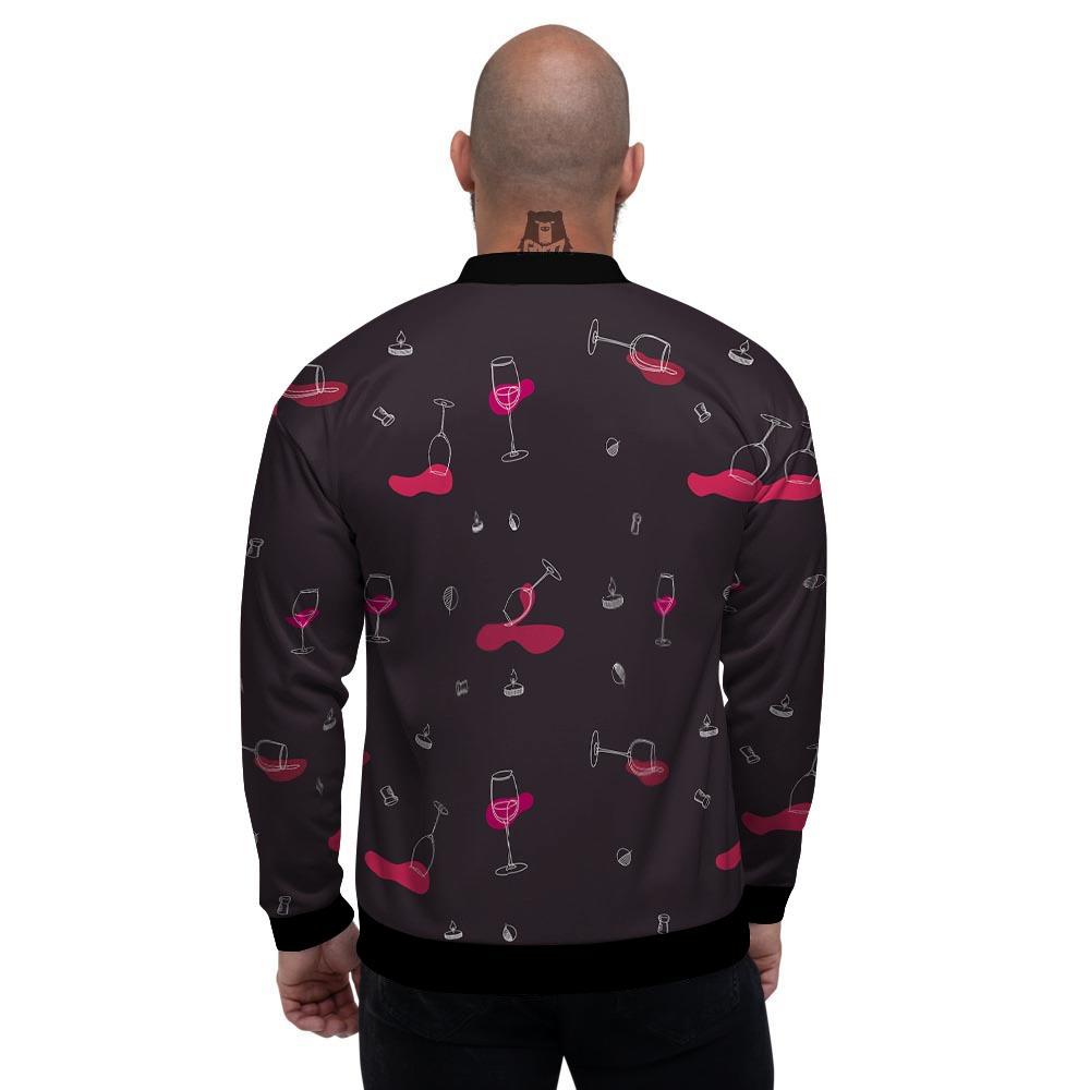 Wine Splash Print Pattern Men's Bomber Jacket-grizzshop
