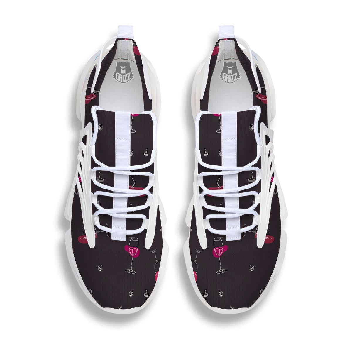 Wine Splash Print Pattern White Gym Shoes-grizzshop