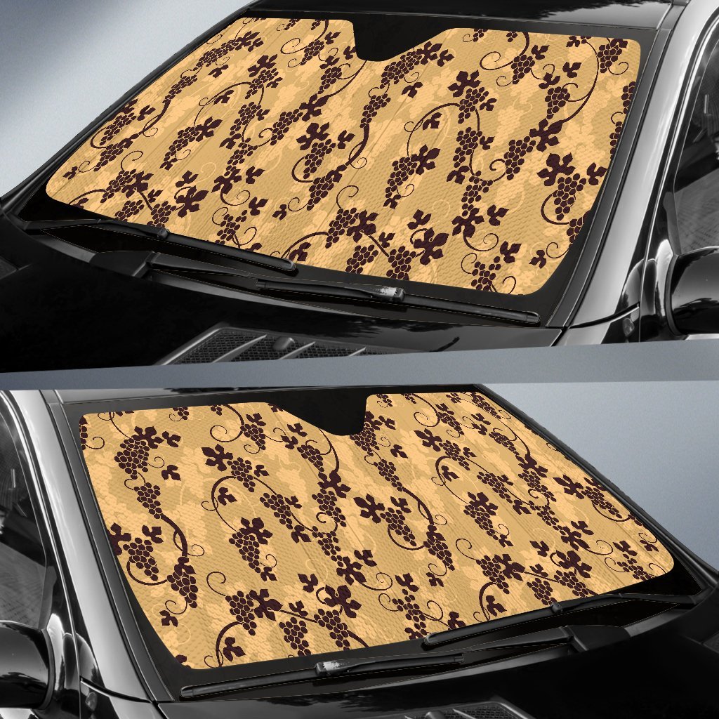 Wine Grape Pattern Print Car Sun Shade-grizzshop