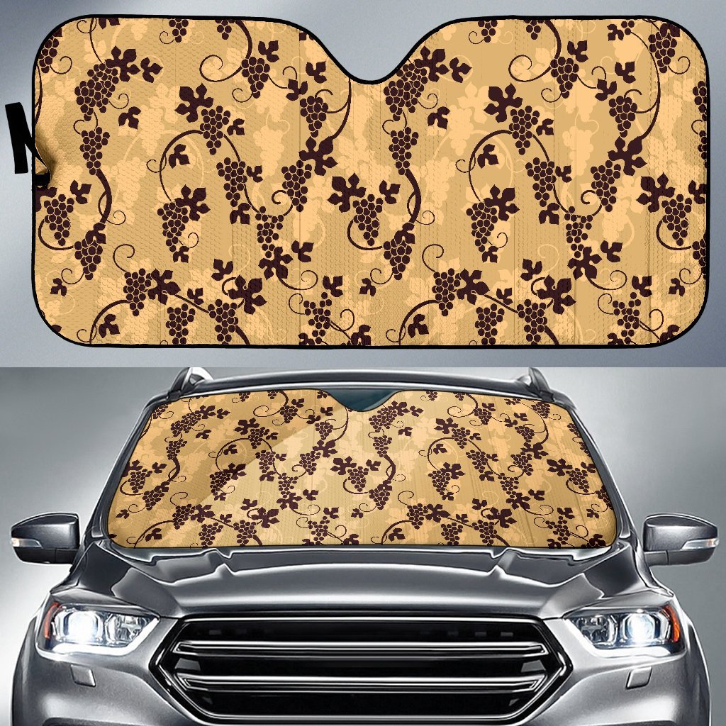 Wine Grape Pattern Print Car Sun Shade-grizzshop