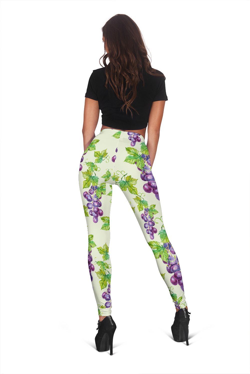 Wine Grape Print Pattern Women Leggings-grizzshop