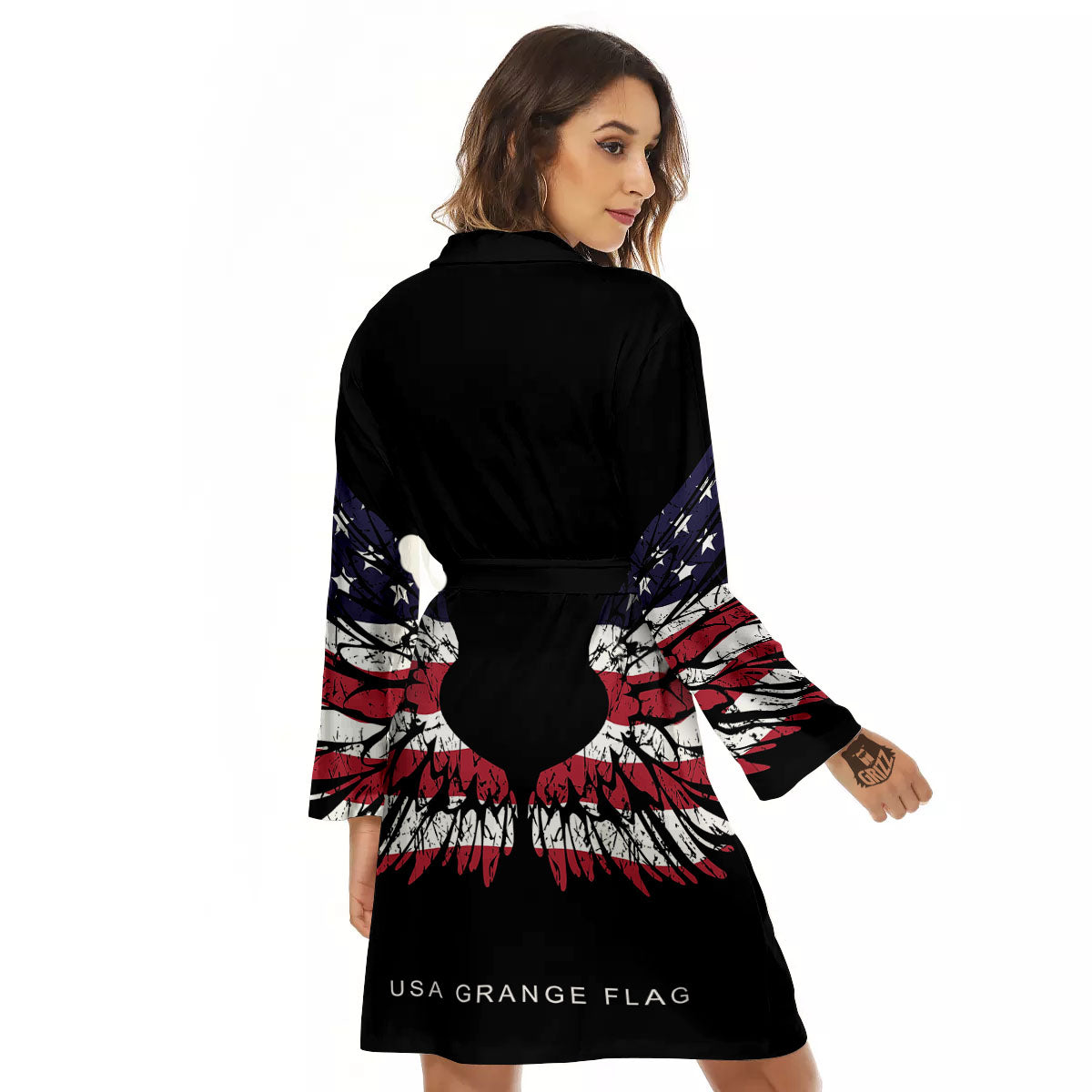 Wing Flag American Print Women's Robe-grizzshop