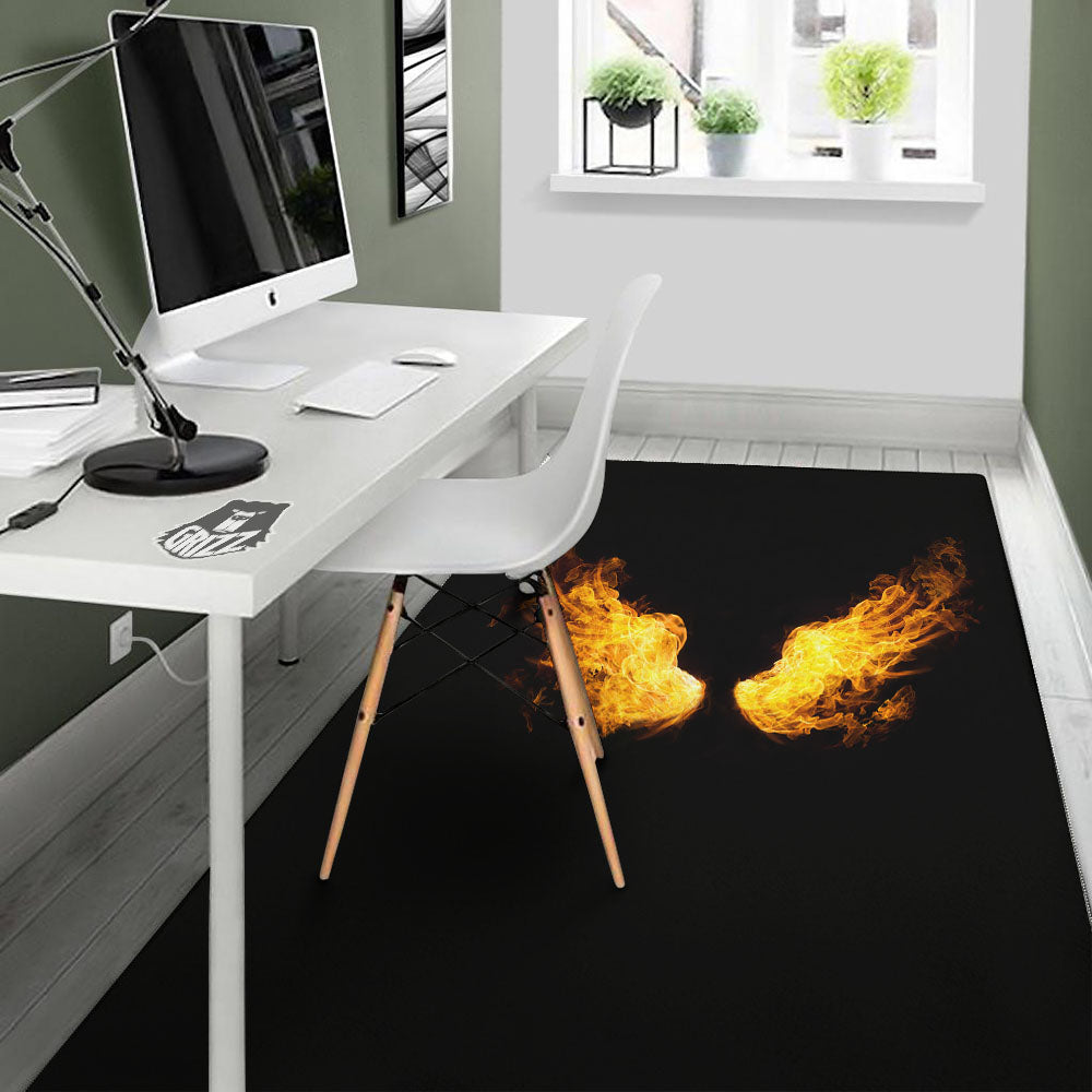 Wings Flame Print Floor Mat-grizzshop