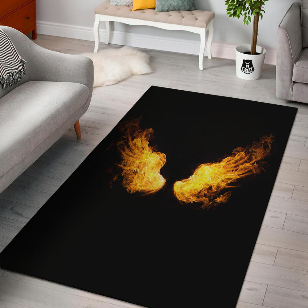 Wings Flame Print Floor Mat-grizzshop