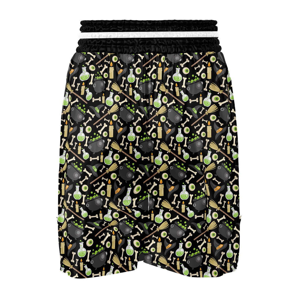 Witch Cauldron Green Print Pattern Boxing Shorts-grizzshop