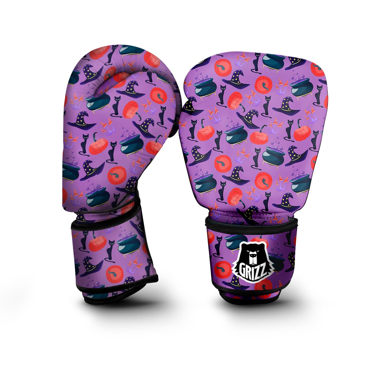 Witch Cauldron Halloween Print Pattern Boxing Gloves-grizzshop