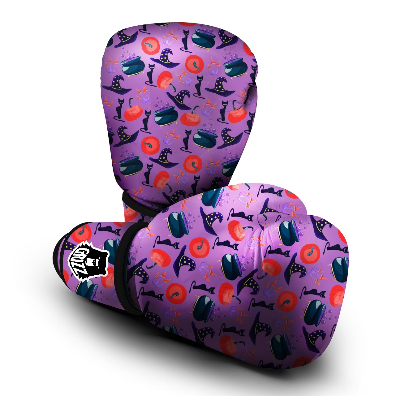 Witch Cauldron Halloween Print Pattern Boxing Gloves-grizzshop